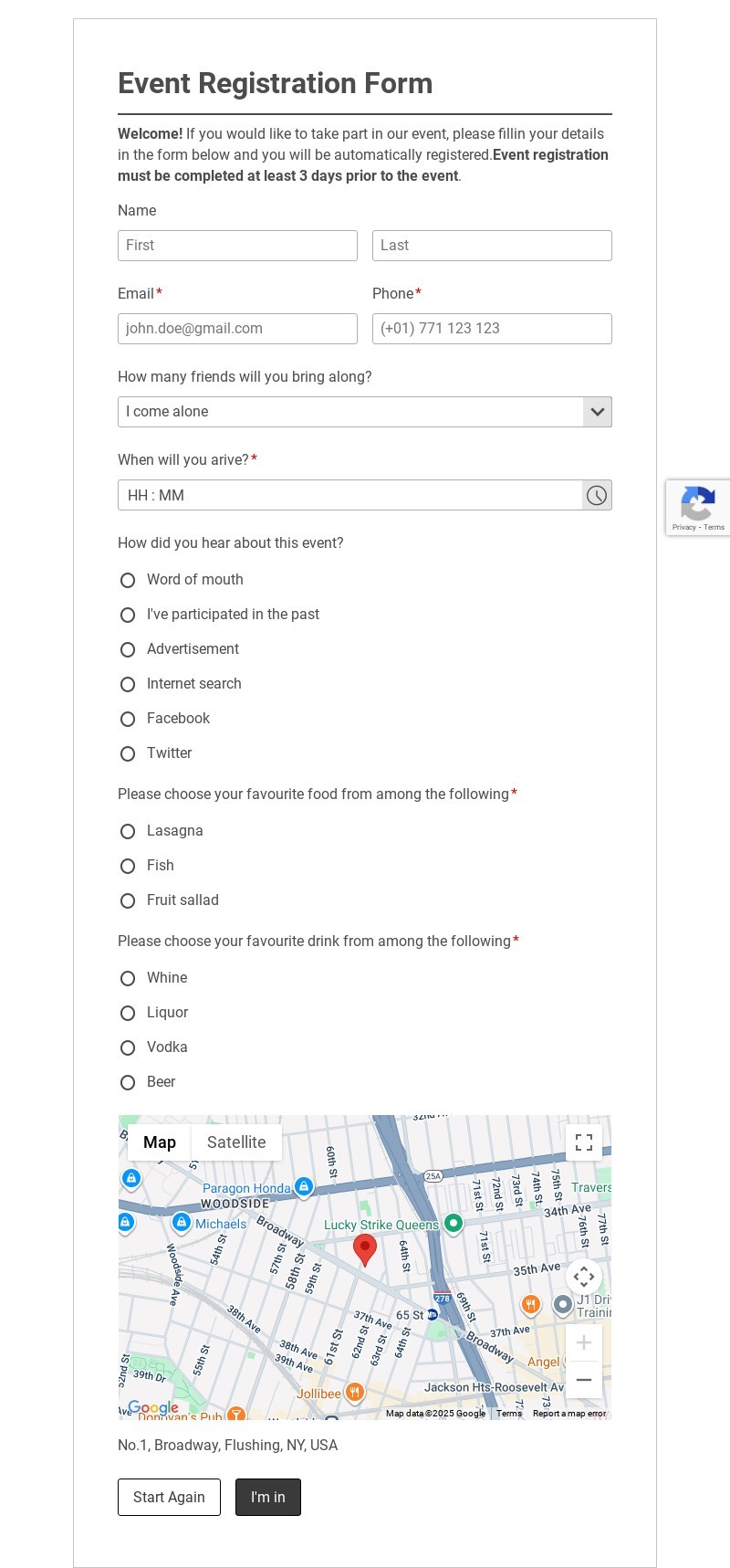 Event Registration Form