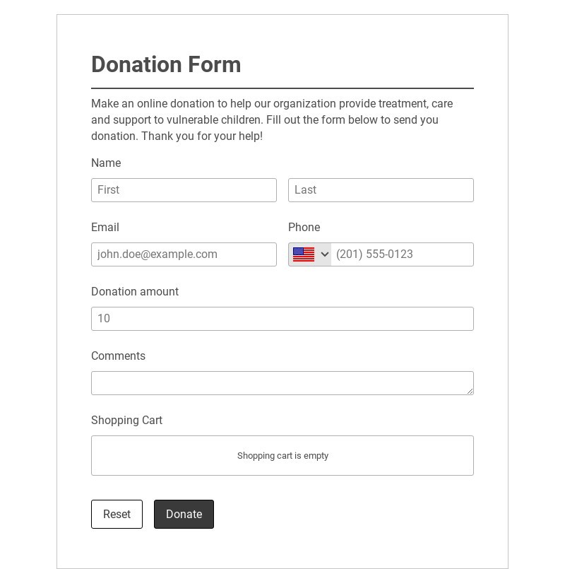 Free Donation Form Template