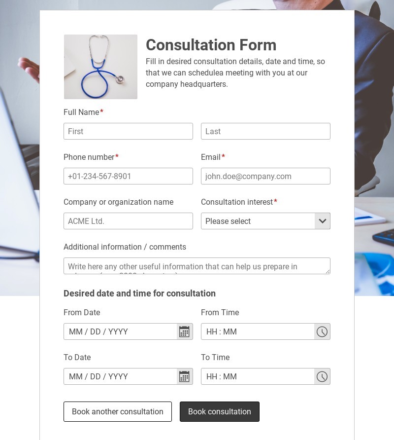 Consultation Form template