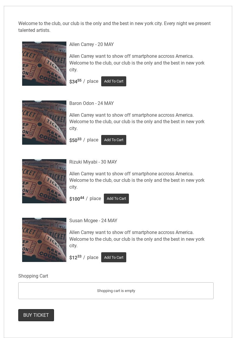 Event Ticket Order Form Template