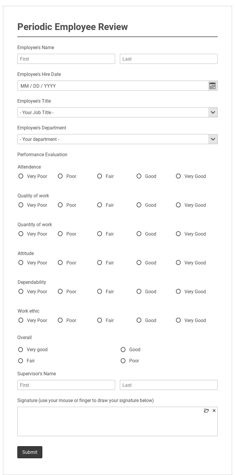 Periodic Employee Review