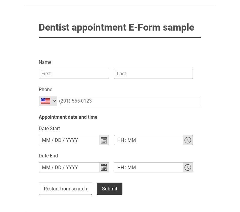 Dentist appointment with automated SMS notifications