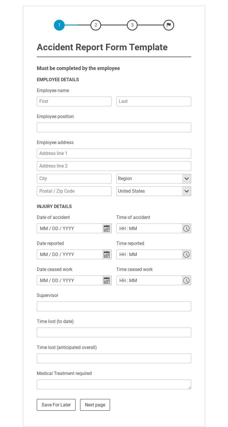 Accident Report Form Template