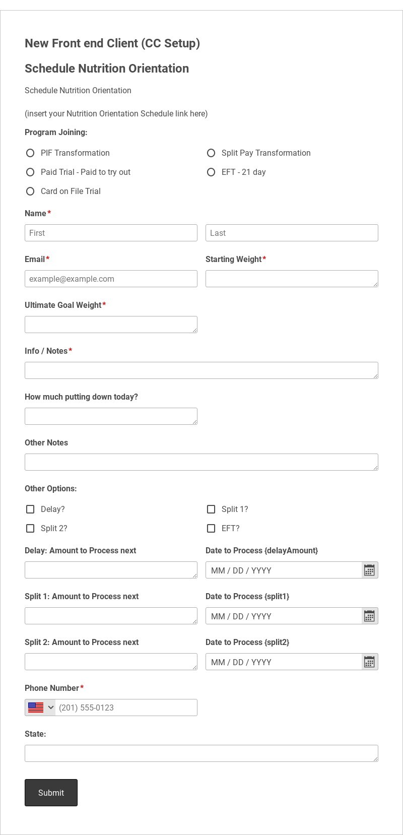 New Front-End Client Template