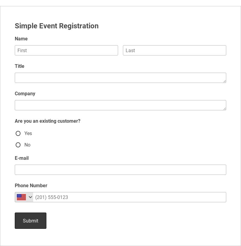 00 Simple Event Registration Form Template form template