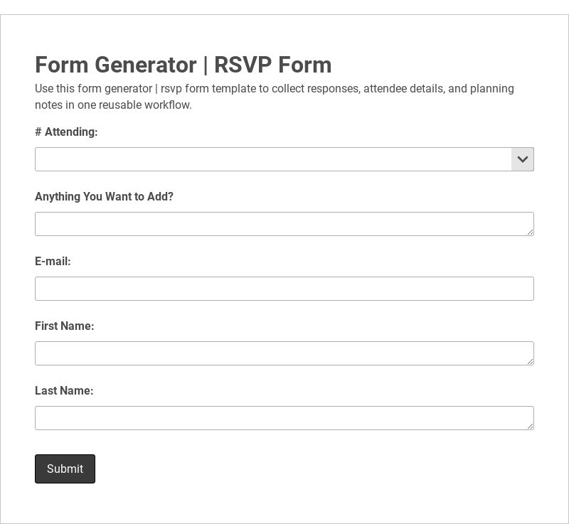 Form Generator | RSVP Form