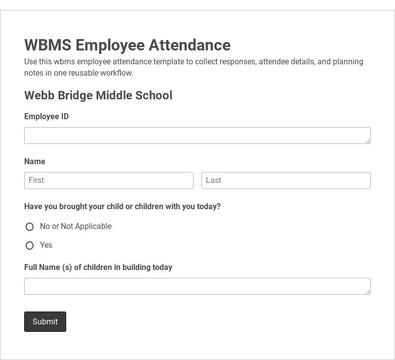 WBMS Employee Attendance