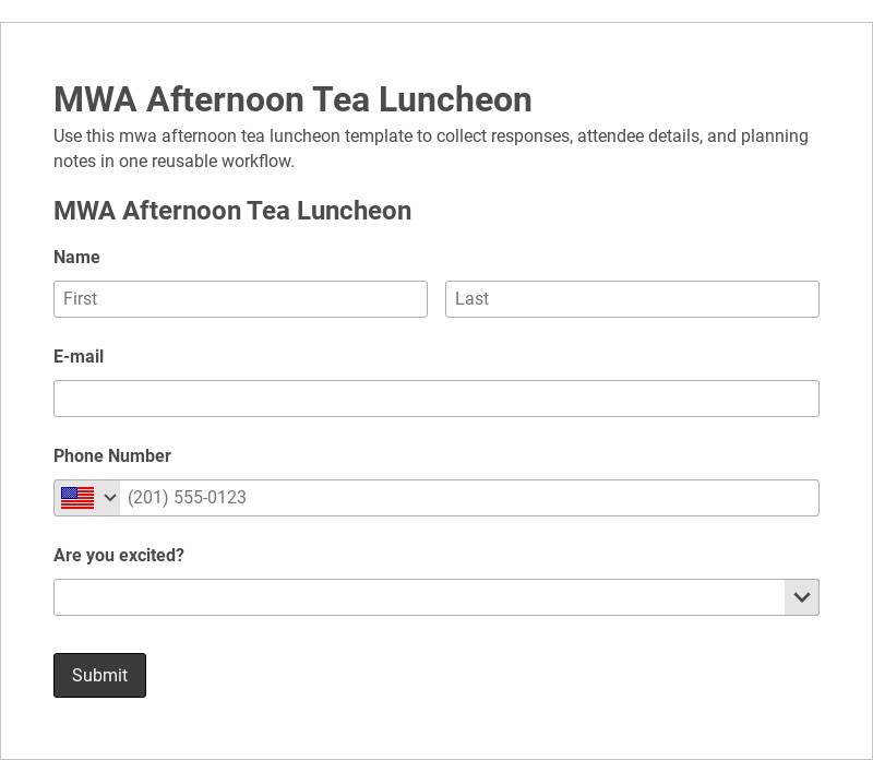 MWA Afternoon Tea Luncheon