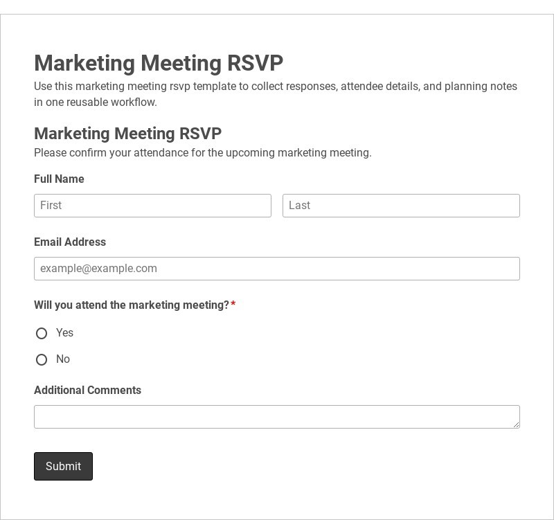 Marketing Meeting RSVP