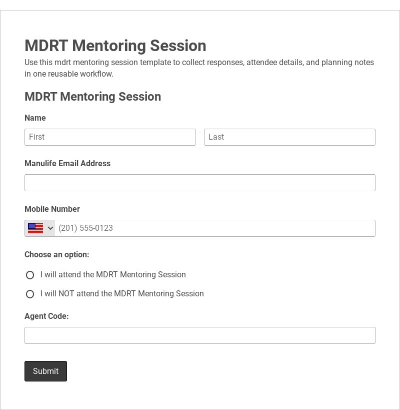 MDRT Mentoring Session