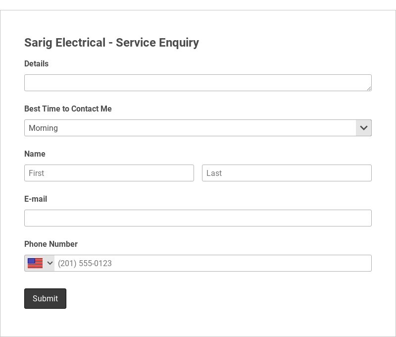 Detailed Service Request Template