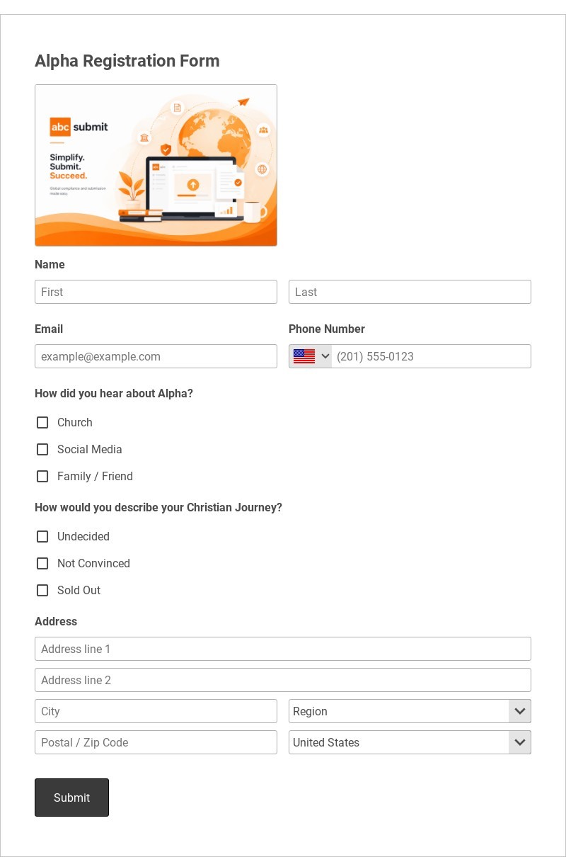 Alpha Registration Form Template