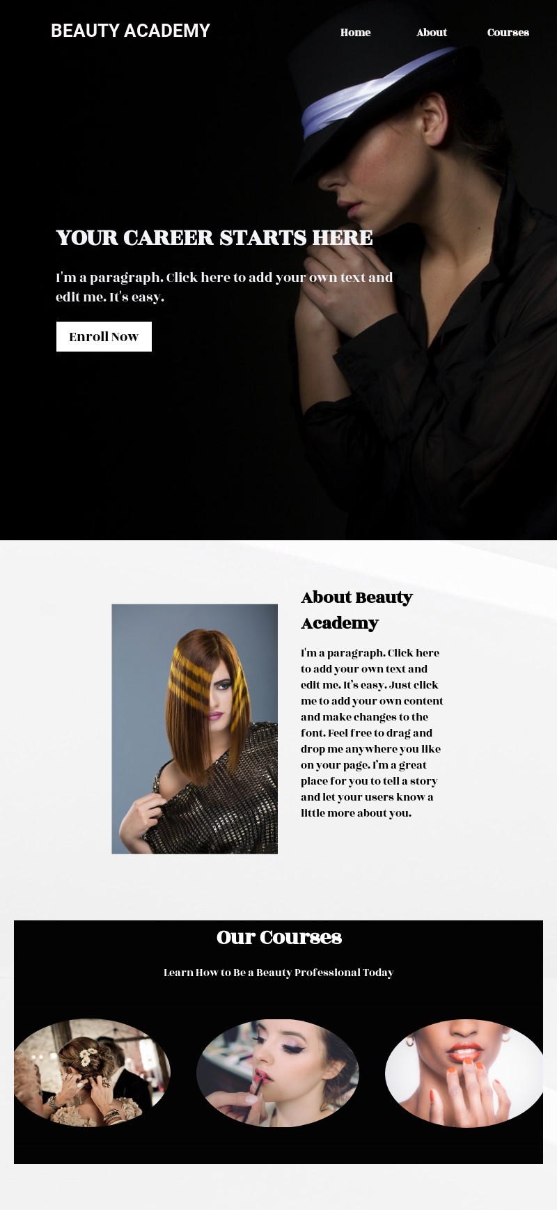 BEAUTY ACADEMY website template