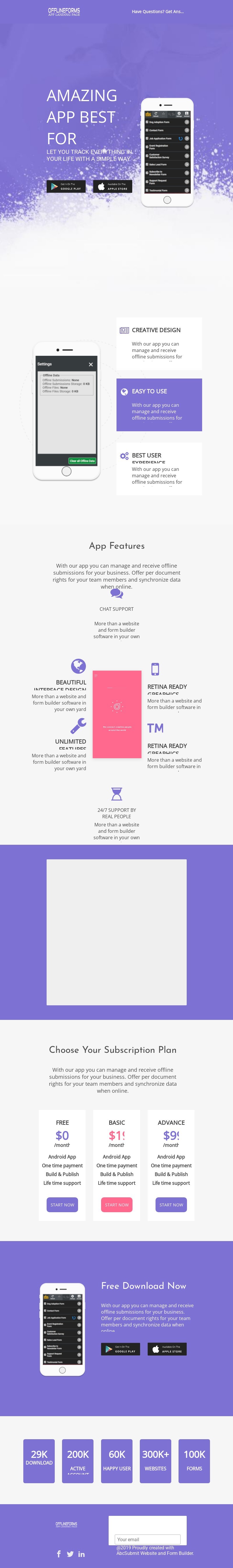 Mobile App Landing Page website template