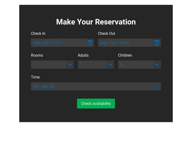 Booking Form With Background Image