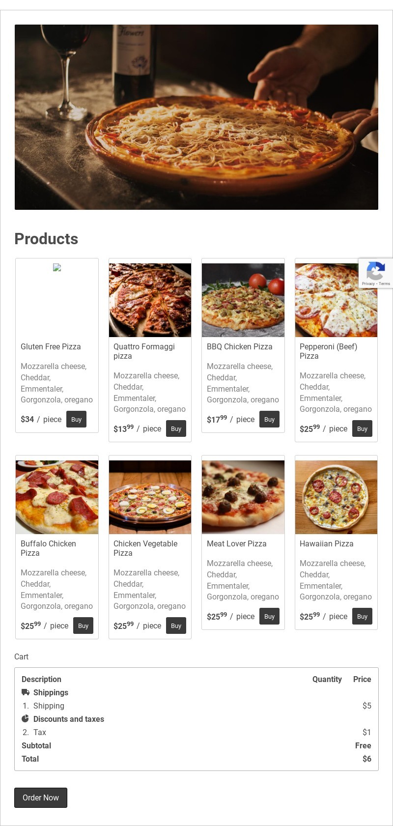 Free Online Pizza Order Form Template