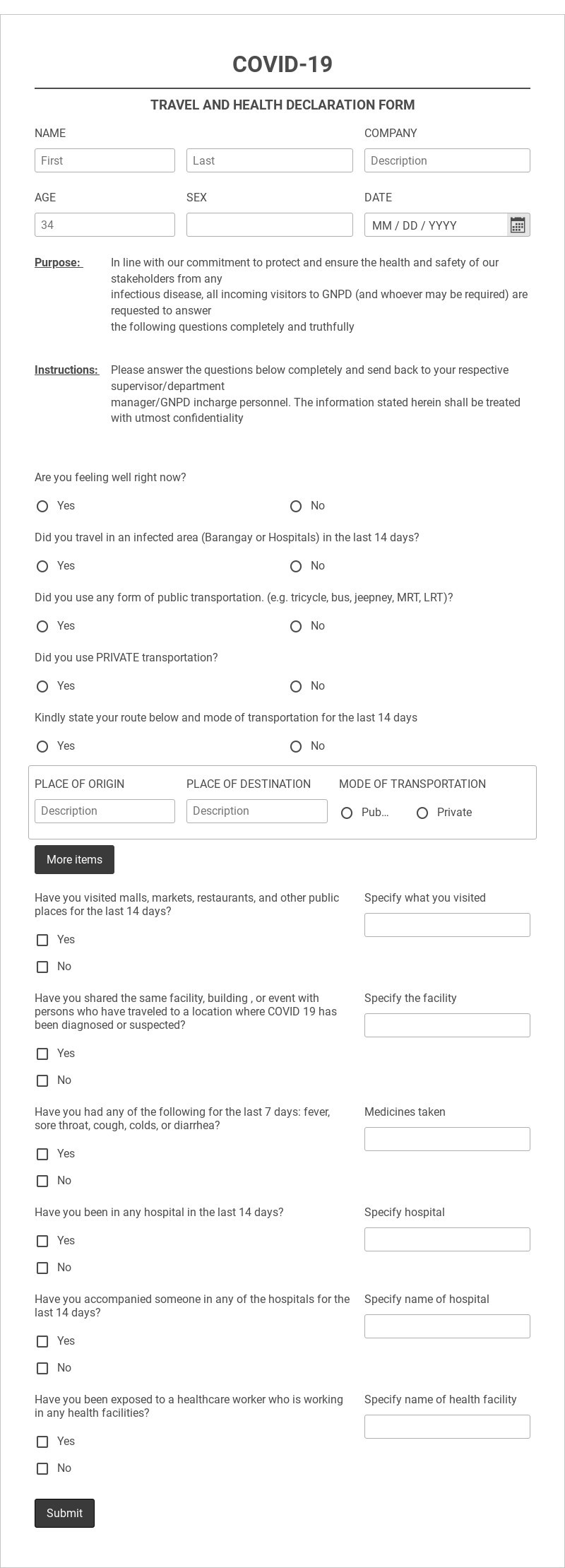 Travel Health Declaration Form Faq Mexico Health Declaration Form For