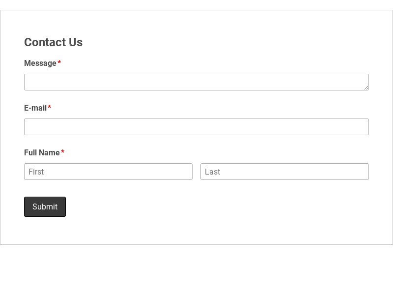 General Inquiry Contact Form Template form template