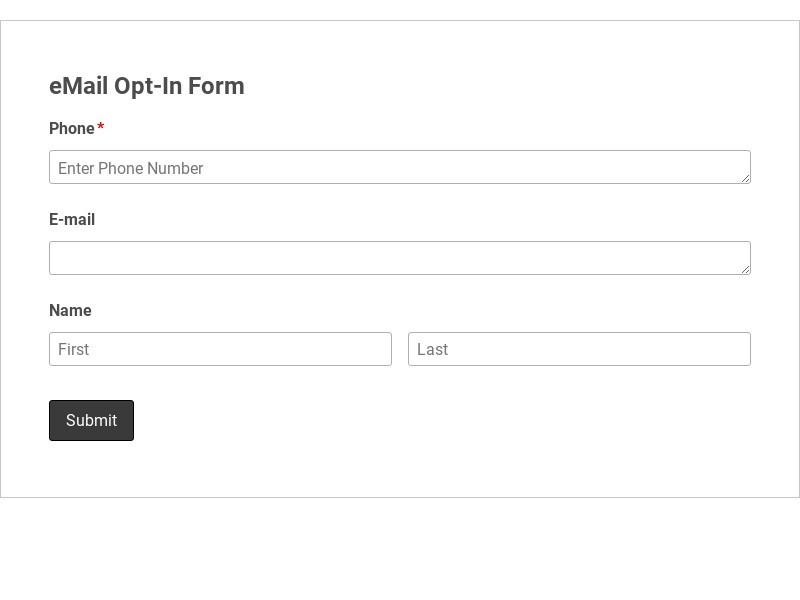 eMail Opt-In Form Template form template
