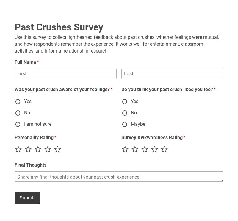 Past Crushes Survey