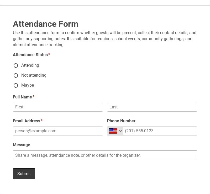 Attendance Form