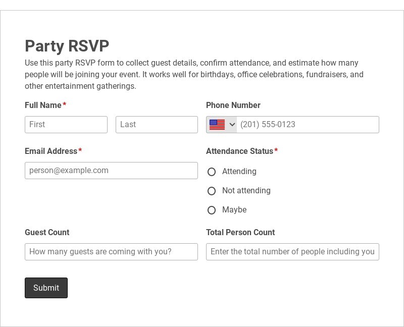 Party RSVP
