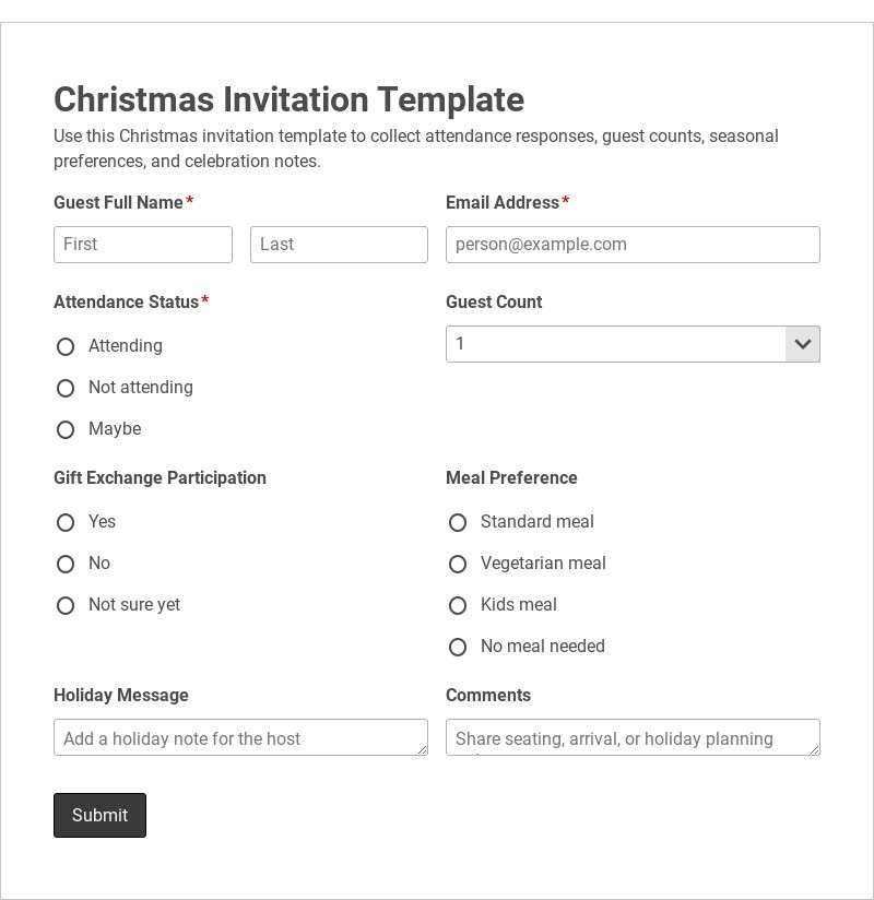 Christmas Invitation Template