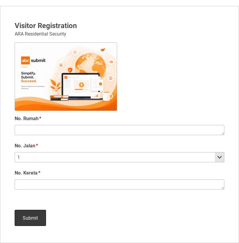 Residential Security Visitor Registration Form Template form template