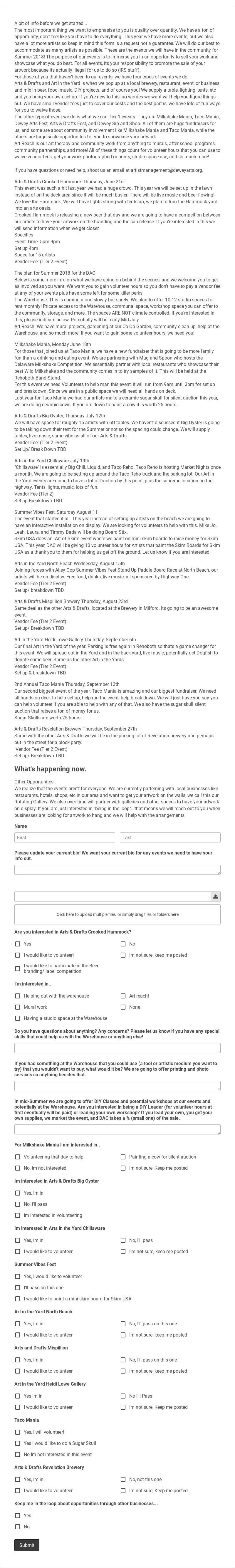 Spring Event Sign Up Template form template