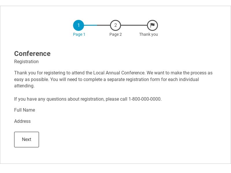 Conference Registration Template form template