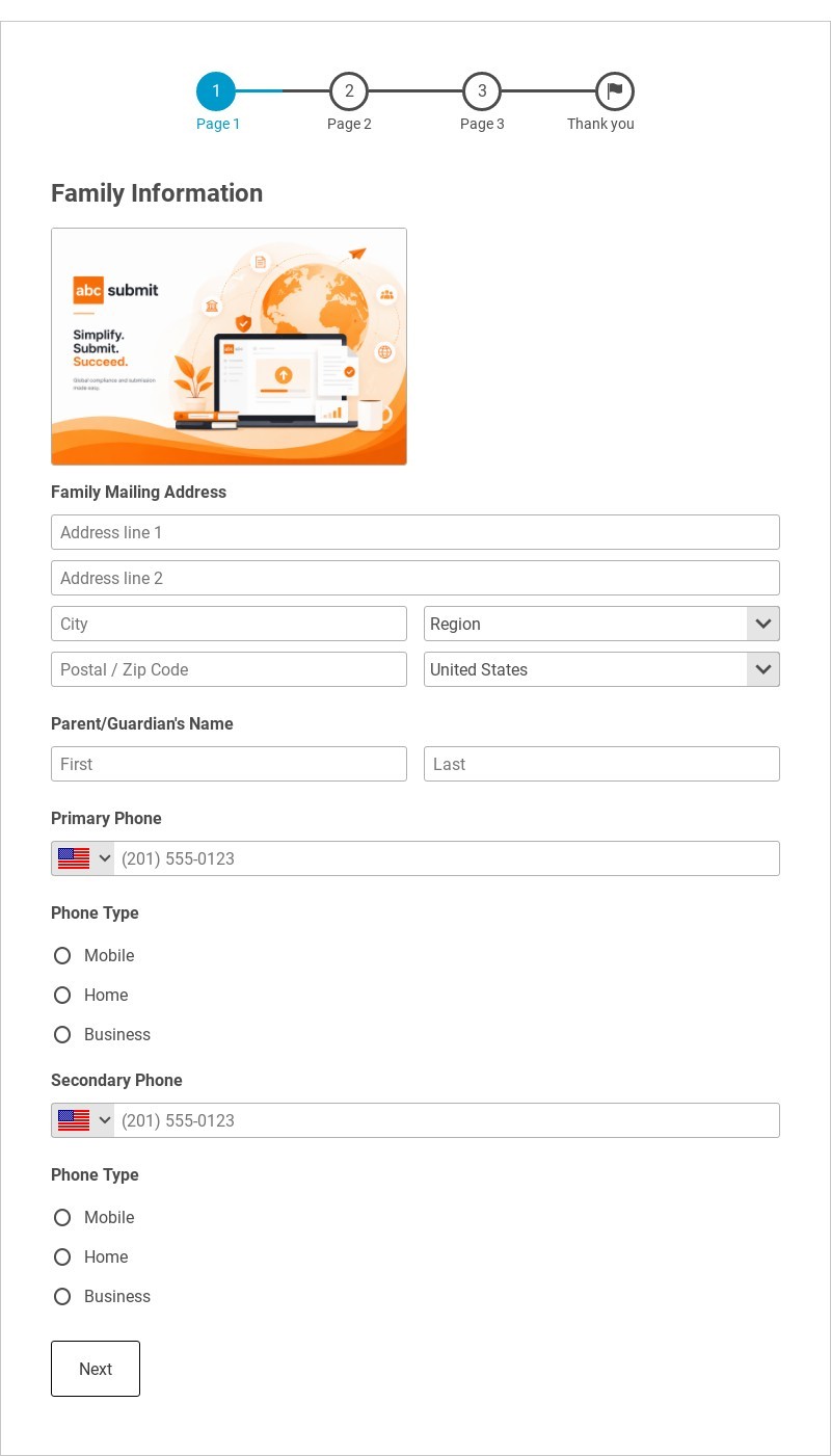 Fine Arts Community Registration Form Template form template