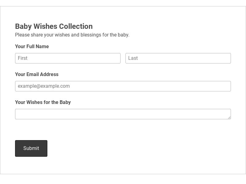 Baby Wishes Collection Template form template