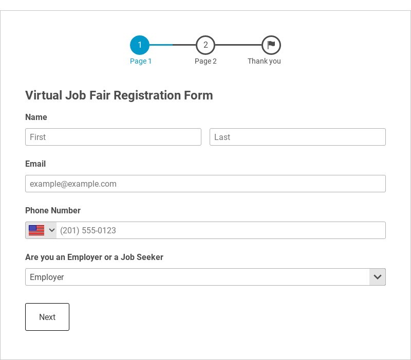 Virtual Job Fair Registration Form Template form template