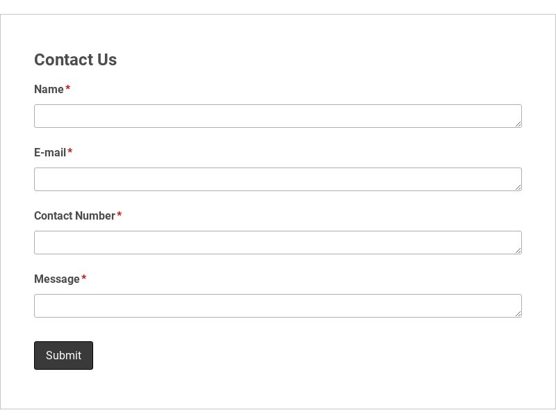 Blue Sky Contact Form Template form template
