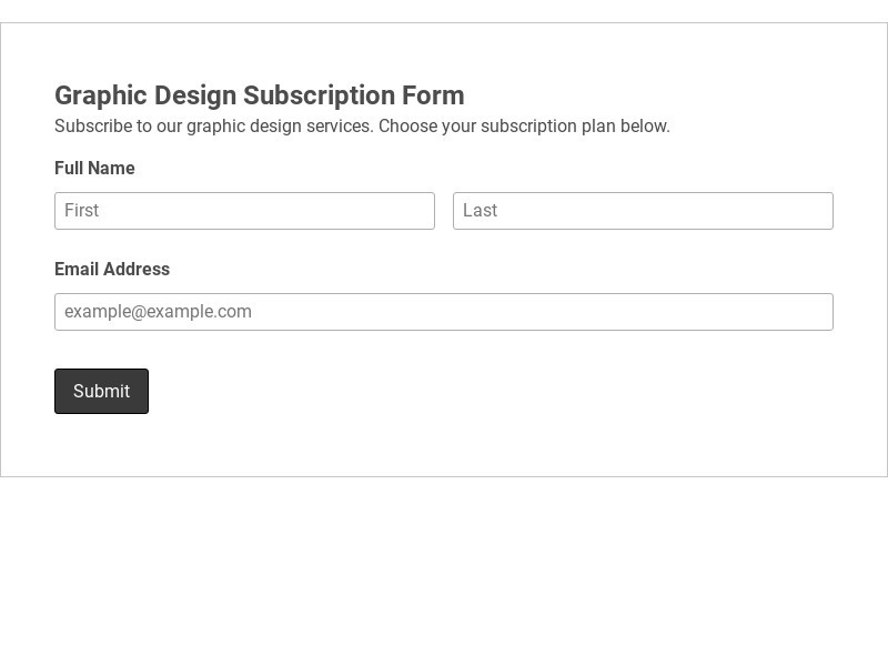 Graphic Design Subscription Form Template form template