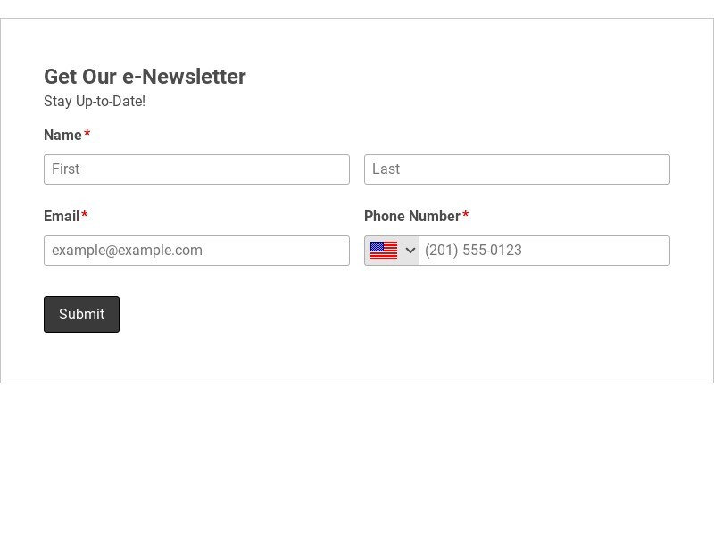 Newsletter Signup Form Template form template