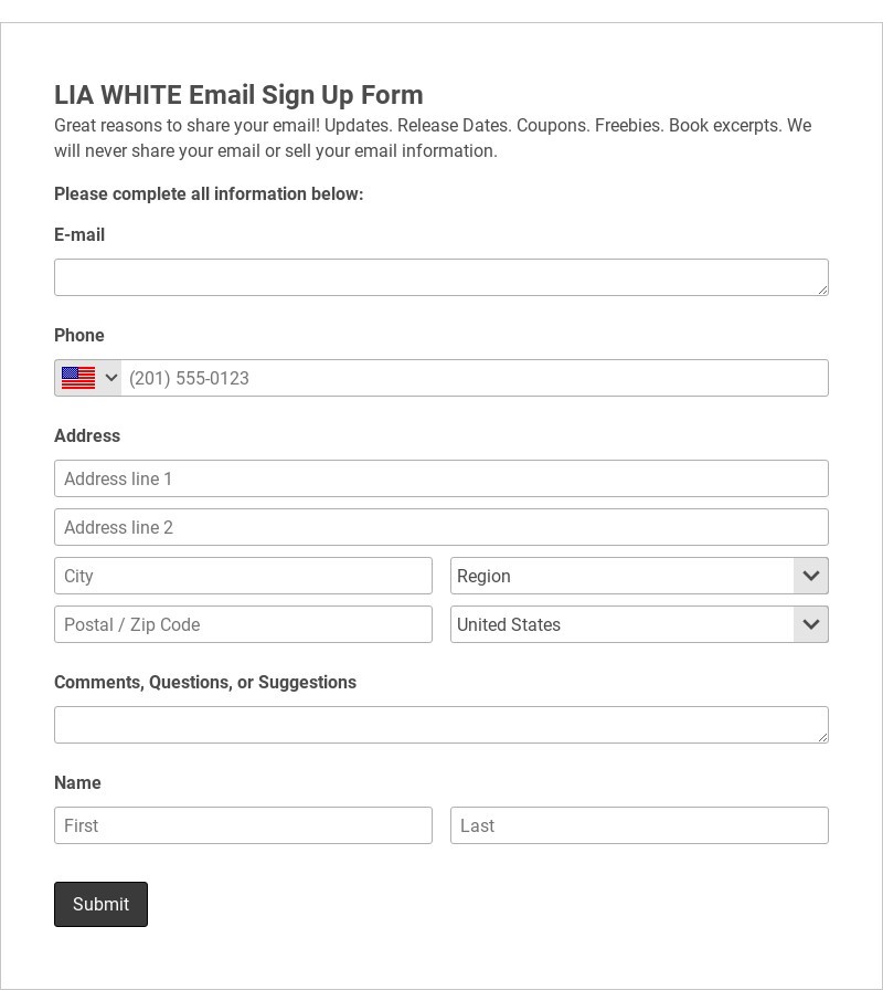 Simple Email Capture Form Template form template