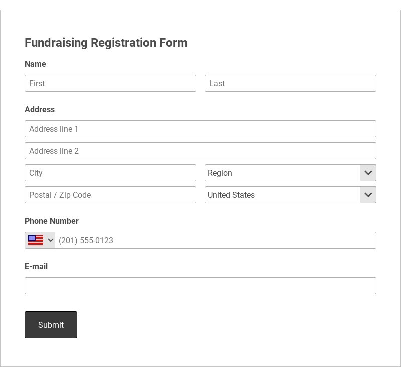 Player Fundraising Registration Form Template