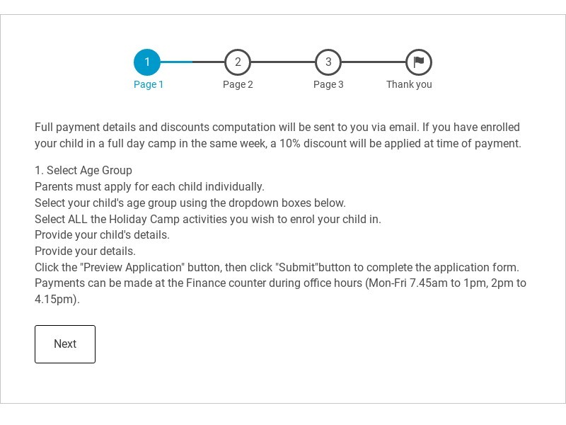 Holiday Camp Application Template