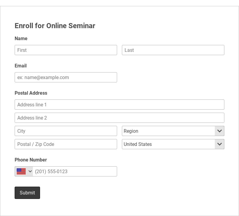 Enroll for an Online Seminar Form Template form template