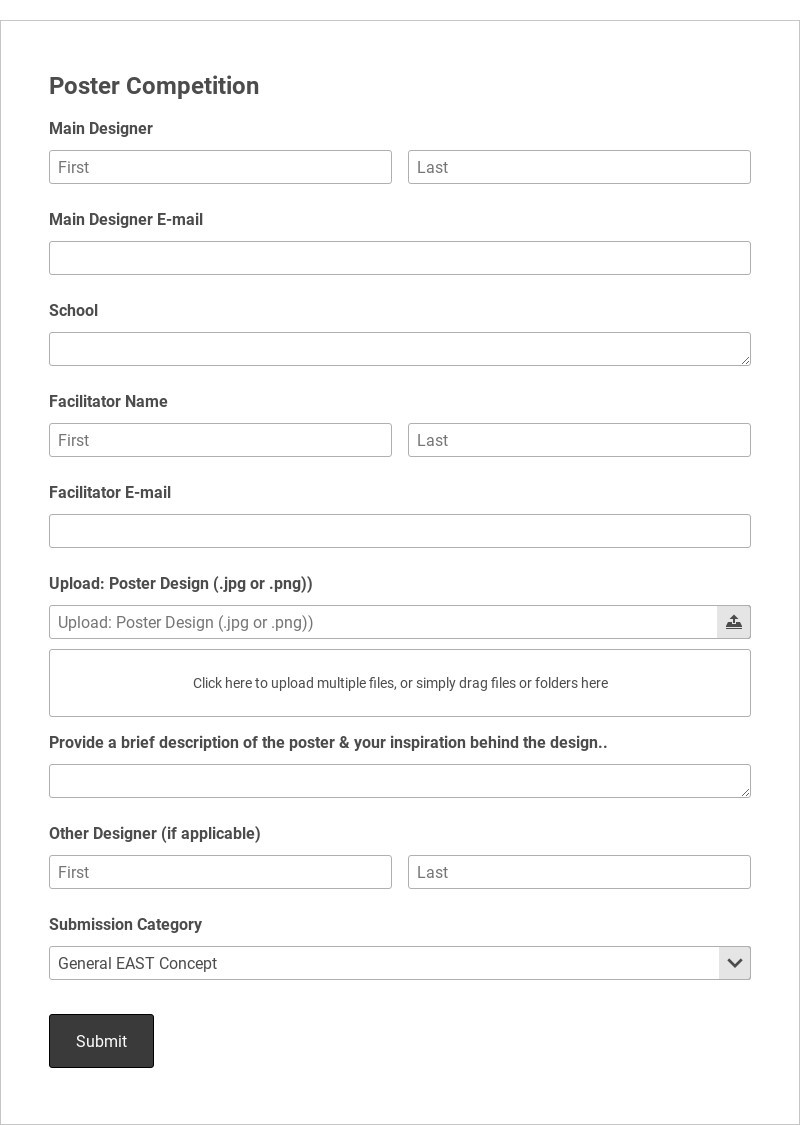 Poster Competition Form Template