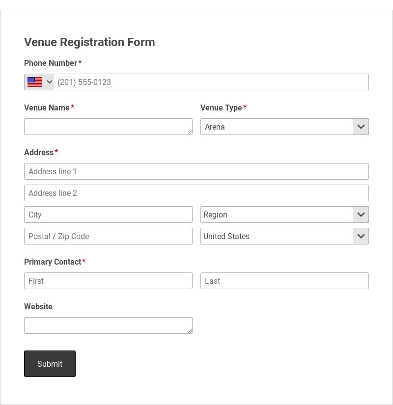 Venue Registration Template
