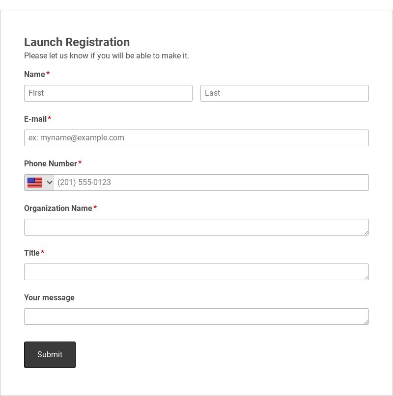 Launch Registration Template