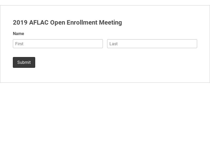 2019 AFLAC Open Enrollment Meeting Template form template