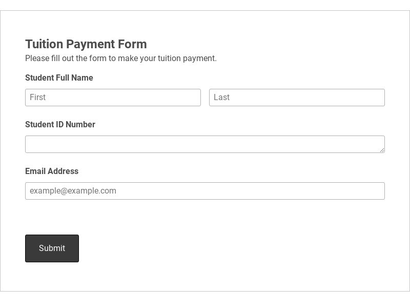 Tuition Payment Form Template form template