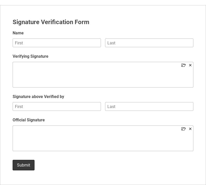 Signature Verification Form Template form template