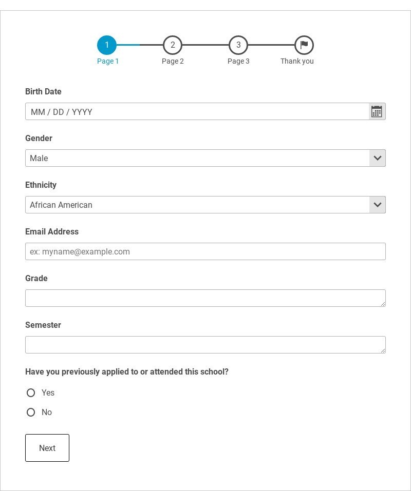 School Registration Form Template form template