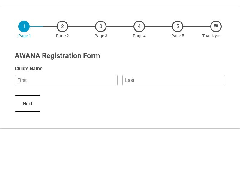 Awana Registration Form Template