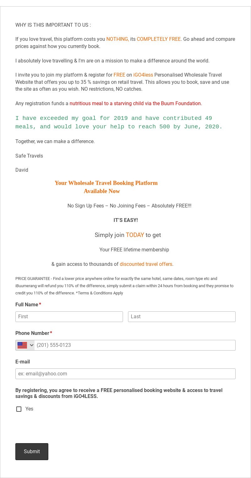 Wholesale Booking Platform Registration Form Template form template