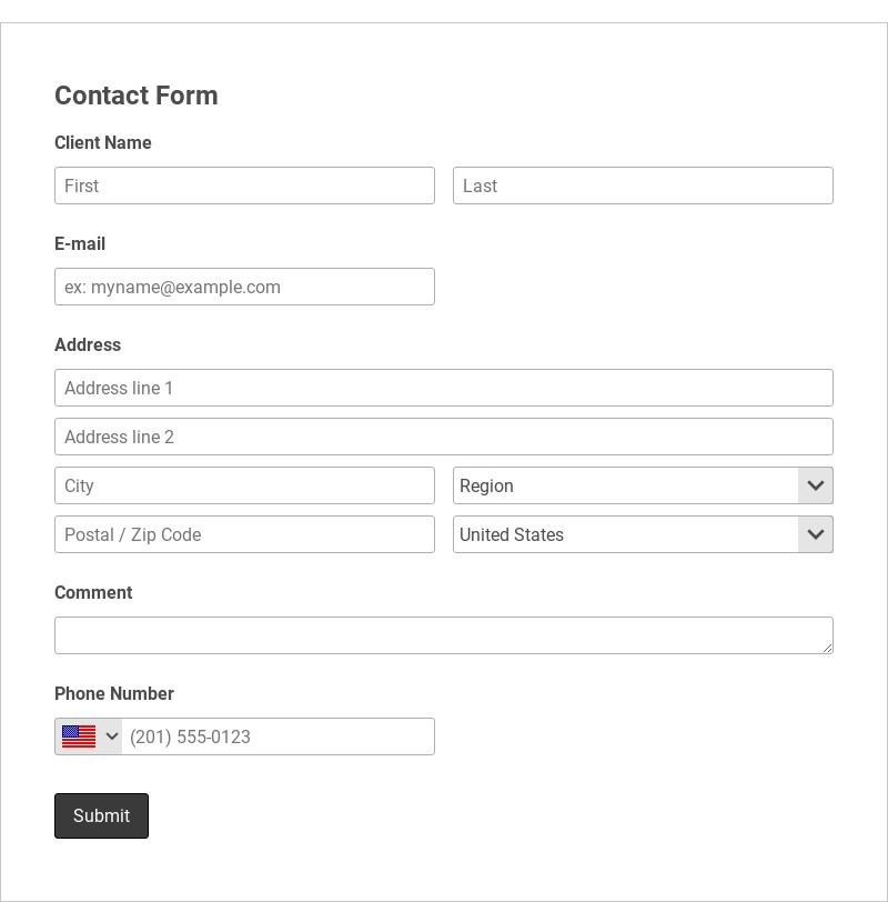 Contact Information Collection Form Template form template